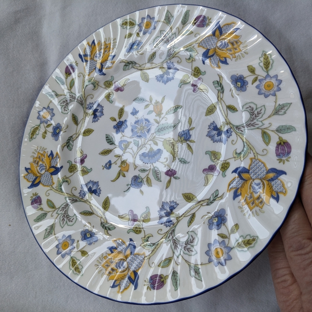 Minton Haddon Hall Blue Floral Bone China Dinner Salad Bread&Butter Plates Disc. - Picture 8 of 14